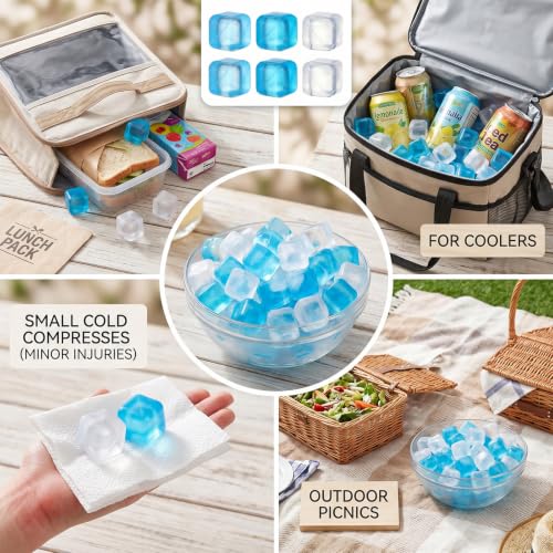 100 Pack Reusable Ice Cube for Drinks with Storage Bag