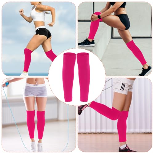 phnydreg 3 Pairs Leg Sleeve Shin Pre Cut Socks for Kids Youth Men Women Soccer Running Cycling - color: Pink