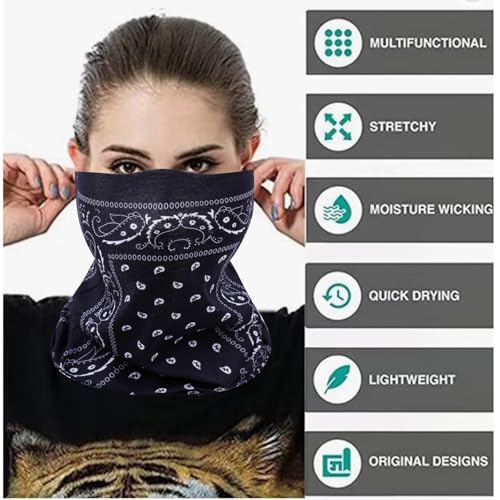 Face Mask Multi Bandana Neck Gaiter Seamless Magic Headband Outdoor Face Scarf for Dust Wind and UV Resistance - color: No1a