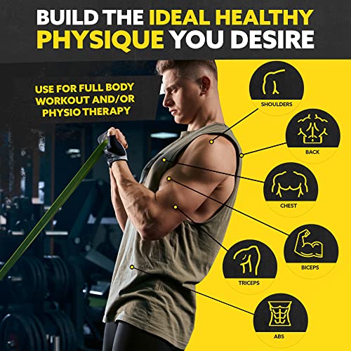 Long Resistance Bands Set, 5 Pull Up Assistance Bands for Working Out - color: Green