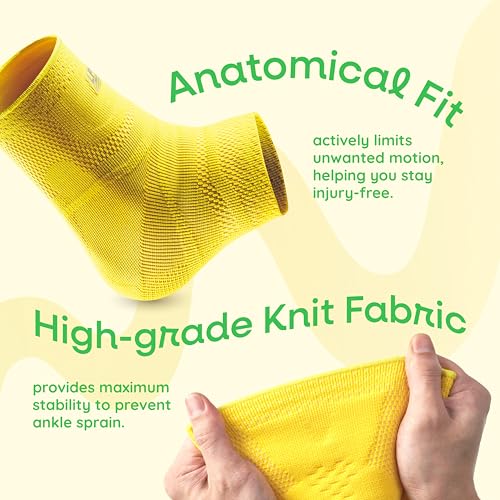 LP 116XT Target Compression Ankle Brace Sleeve for Men & Women - color: Yellow, size: Large