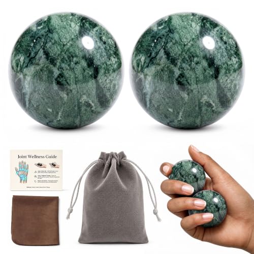 2 PCS Baoding Balls for Hand Therapy Meditation Balls Forest Jade - color: Forest Jade Marble