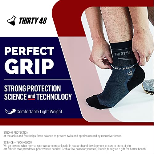 Thirty48 Plantar Fasciitis 20-30 mmHg Ankle Compression Socks, Foot Brace - color: Black & Black (2 Pairs), size: Medium