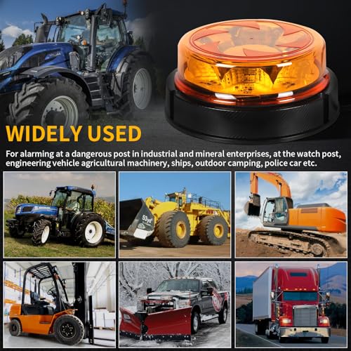 LED Amber Warning Beacon Light, 16LEDs 12/24V Orange Blinking Lamp - color: Style 2