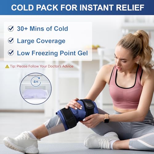 APEXUP Ice Pack for Knee Pain Relief, Large Reusable Wrap After Surgery, Flexible Gel Cold Pack for Injuries, Pain Relief for Back, Shoulder, Elbow, Ankle and Leg (Navy Blue, XXL, 2PK) - size: 2X-Large-2PK, style: Navy Blue