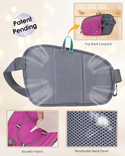 sportsnew Waist Pack with Water Bottle Holder, Fanny Pack for Men Women - color: Deep Pink