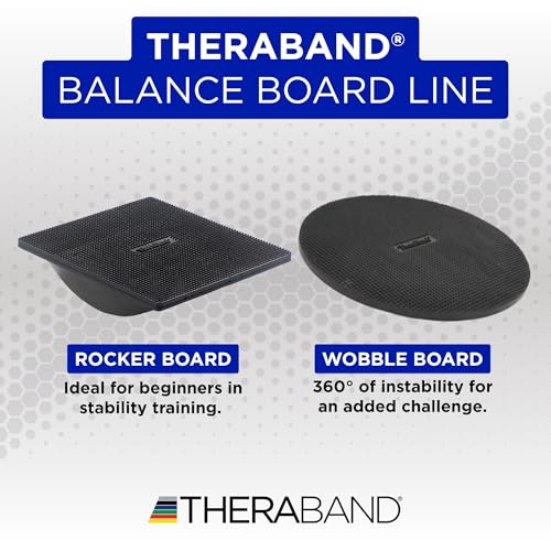 THERABAND Rocker Board, Wobble Balance Board, Core Strength Trainer, Black - style: Rocker Board