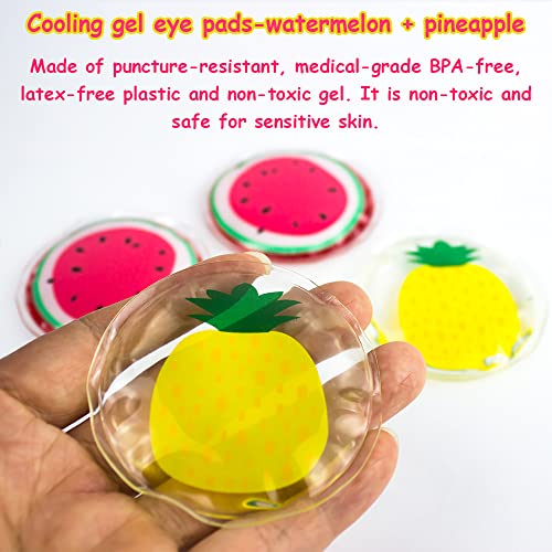 Hot and Cold Eye Pads, Reusable Eye Patches - color: Watermelons+pineapples