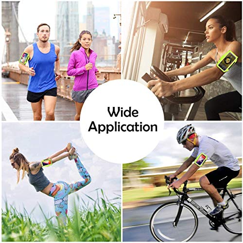 HAISSKY Running Armband with Earbud Pocket Sweatproof Running Phone Holder - color: Green(Up to 6.9")