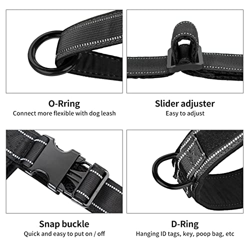 Annchwool No Pull Dog Harness with Padded Handle+5 Ft Leash(Black-Set,S) - color: Black Set, size: S