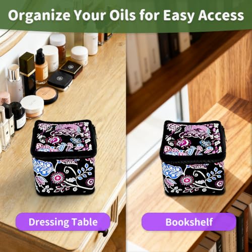 Weljoy 13 Bottle Essential Oil Carrying Case, Night Paisley - color: Night Paisley
