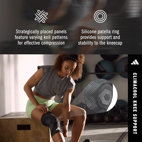 adidas Aeroready Ergonomic Compression Sleeve for Ankle, Elbow or Knee - size: Large, style: Knee Support