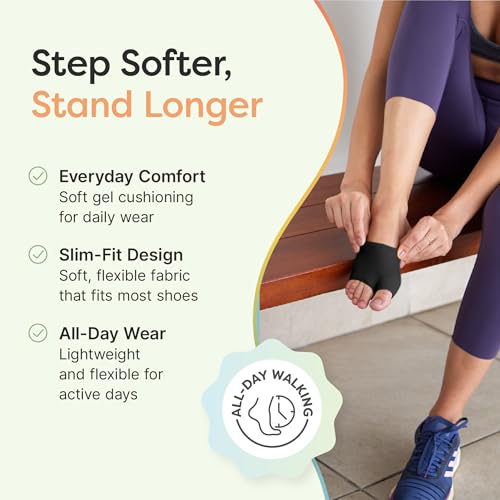 ZenToes Metatarsal Pads for Women, Ball of Foot Gel Cushion Sleeve, Large - color: Black, size: Large