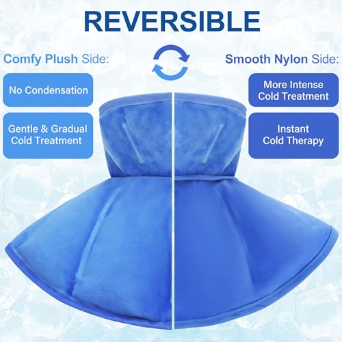 LotFancy Neck and Shoulder Ice Pack Wrap, Reusable Ice Pack for Injuries