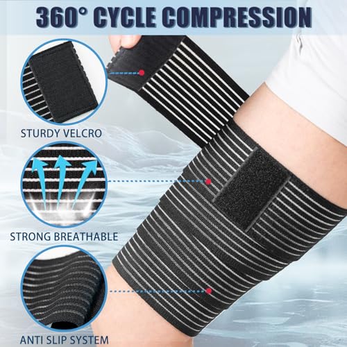 Adjustable Hamstring & Thigh Compression Wraps for Men Women, 2 Pcs - size: 2 Pcs