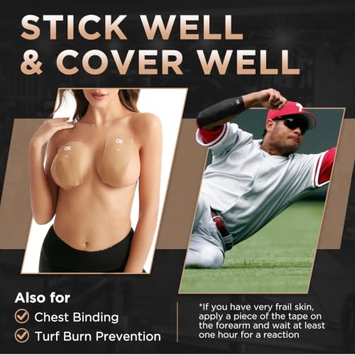 OK TAPE Extra Wide Kinesiology Tape for Shoulder, Back, Precut Strips - color: Black, size: 2 Rolls
