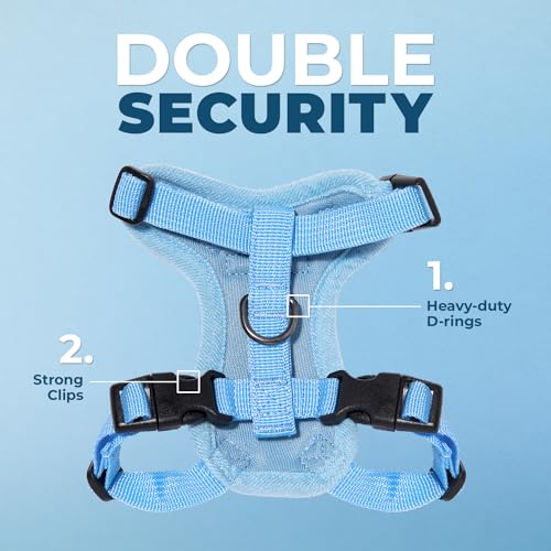 Voyager Escape-Proof Step-in Harness & Leash - Baby Blue, S - color: Baby Blue, size: S (Chest: 15 - 18")