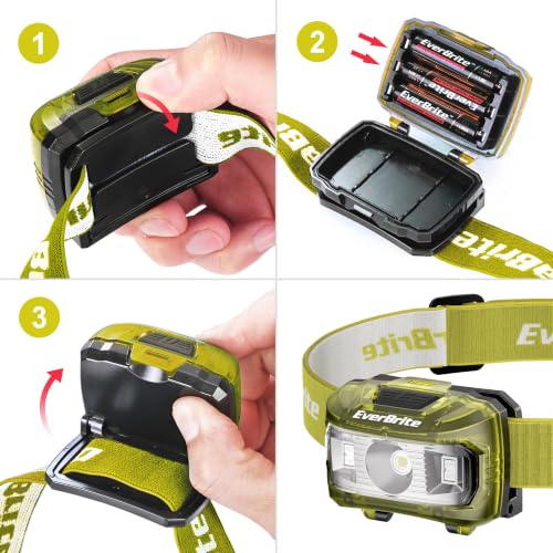 EverBrite Headlamp, 300 Lumens LED Head Lamp for Kids & Adults, Red Light - color: Yellow