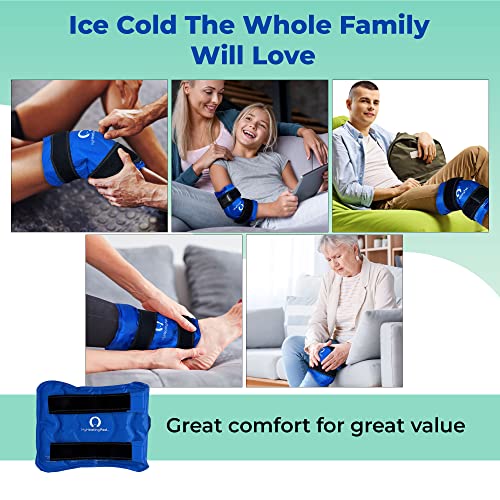 Reusable Knee Gel Pack with Elastic Straps - Gel Ice Pack for Knee, Joint, Elbow and Arm - Flexible Cold Packs for The Whole Family - Soft Ice Pack for Versatile Wrap and Convenient Use - 1 Pack Blue - style: Knee Gel Ice Pack