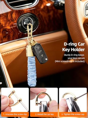 Keychain Wristlet, Works with Apple Find My, Rechargeable - color: Mist Blue