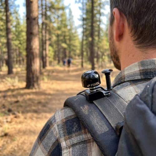 Fixel Clip-On Running Bell for Runners, Hands-Free Wearable Trail Bell for Hydration Vest or Wrist Strap, Loud Clear Ding, Ultralight Copper & Aluminum