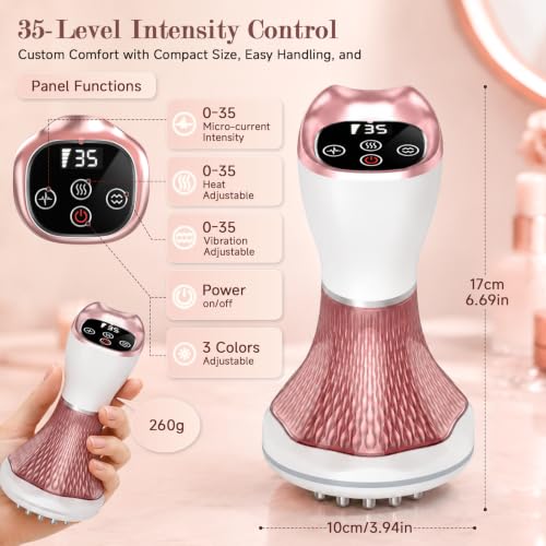 Lymphatic Drainage Massager, Anti-Cellulite Massage Tool, Pink