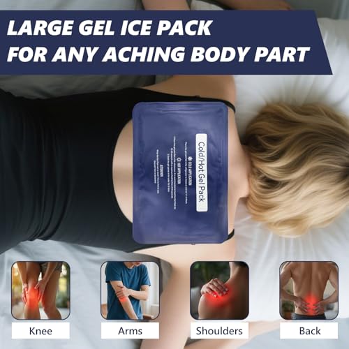 Reusable Gel Soft Flexible Ice Packs for Injuries, Large 11.81"x 15.75" Freezer Cold Pack for Knees, Back, Face, Cold Compress Therapy for Swelling, Bruises, Surgery Muscle Pain Relief
