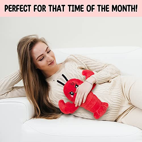 Crustacean Microwavable Unscented Heating Pad for Women - Warm Cozy Plush Heatable Stuffed Toy Animal - Hot and Cold Heat Bag Gift for Women and Girls - color: Angry Crustacean