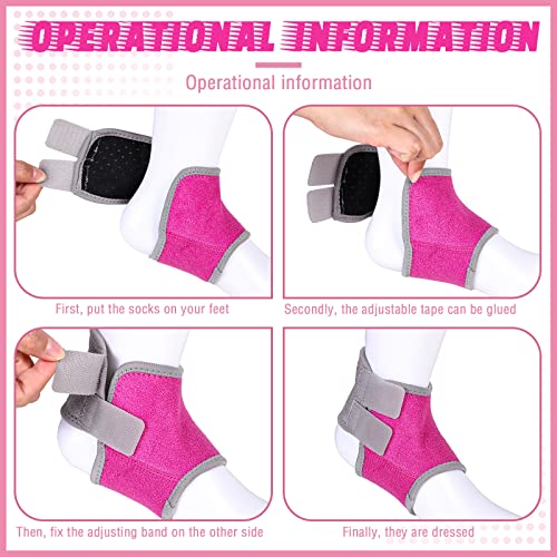 Tarpop 2 Pairs Kids Ankle Brace, Compression Sleeves, M+S, Pink - color: Pink, size: Small,Medium