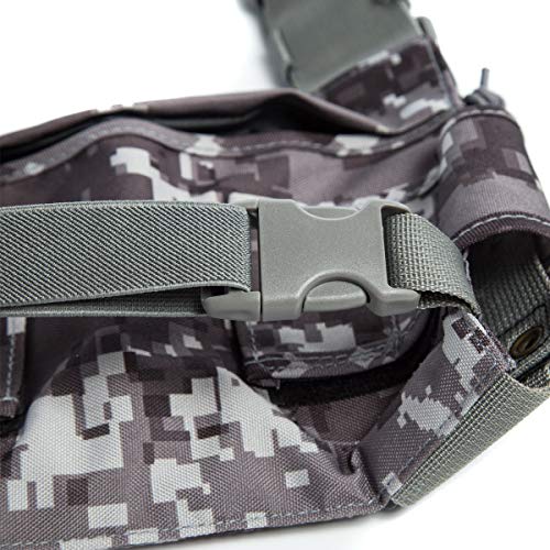 Radio Shoulder Holster Chest Harness Holder Vest Rig for Two Way Radio Chest Front Pack Pouch Walkie Talkie Case with Front Pouches for Kenwood Arcshell Retevis Baofeng UV-5R F8HP UV-82 888S(Camo) - color: camo