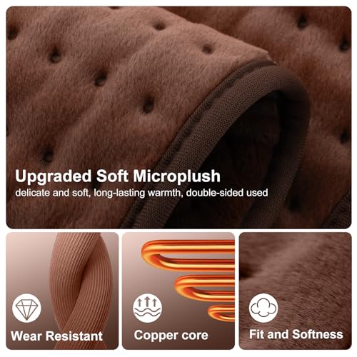 VALGELUIK Heating Pad for Back Pain Relief, 12"x24" Electric Heat Pad Gifts - color: Brown, size: 12 Inch x 24 Inch