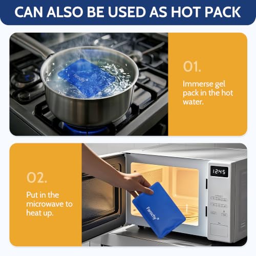 Reusable Ice Packs for Lunch Boxes, 4Pcs Soft Ice Packs for Cooler Gel Pack - color: Blue