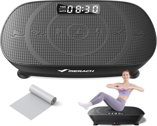 MERACH CV30 Pro Curved Vibration Plate Exercise Machine, Powerful & Quiet - color: Black