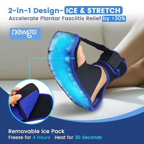 NEWGO Bundle of Ankle Ice Pack Blue and Plantar Fasciitis Night Splint