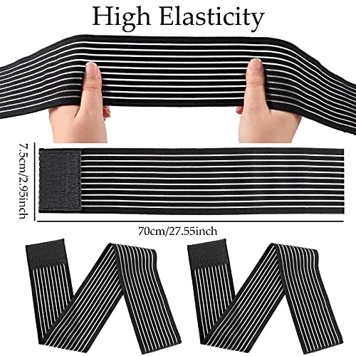 Syhood 4 Pieces Compression Leg Wraps Bandage Adjustable Ankle,28 Inches - size: 70 cm