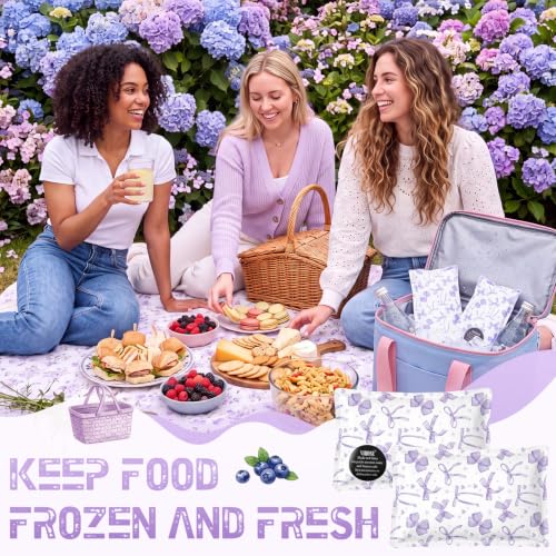 VIHOSE 2 Pcs Ice Packs for Lunch Box Bag - color: Purple, style: Bow