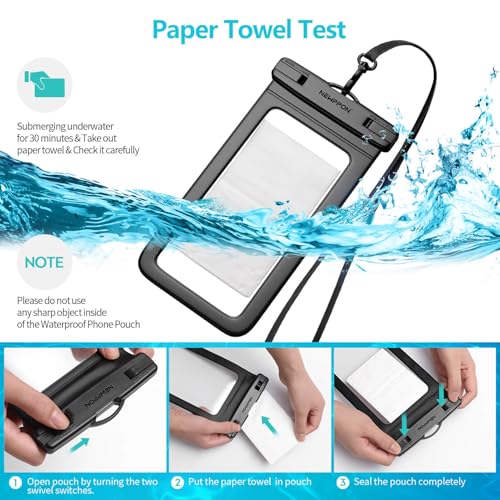 6 Pack 8.5“ Waterproof Cell Phone Pouch - Underwater Dry Bag Case Lanyard - Water Proof Clear Holder Protector for iPhone 17 16 15 Pro Max Plus Samsung Galaxy S25 S24 Ultra Note for Beach Swimming - color: 6 Pack Magenta