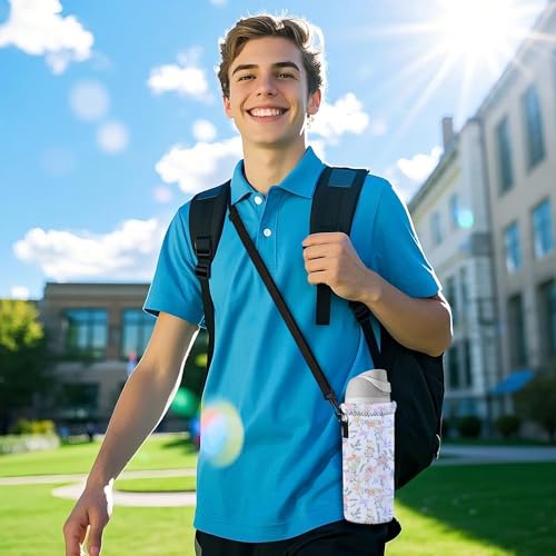 RICHEN Neoprene Water Bottle Carrier Bag with Adjustable Shoulder Strap,Insulated Water Bottle Cover for Stainless Steel/Glass/Plastic Bottles - color: BC55, size: 750ml