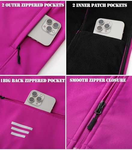 KVE Women's Windproof Waterproof Lightweight Softshell Vest - color: Purple, size: Small