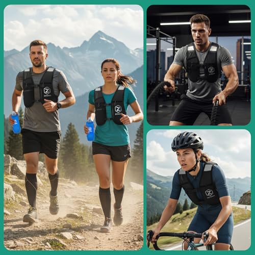 Women’s Running Hydration Vest with 6 Pockets,2x500ml Soft Flasks,Reflective Running Vest,Adjustable Bounce-Free Fit,Waterproof Phone Pocket,Running Backpack for Marathon,Trail Running,Hiking &Cycling