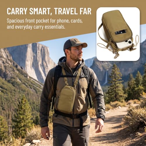 Bokelai Water Bottle Holder Bag with Strap Lightweight Crossbody Carrier Sling Bag for Hiking Camping Travelling Water Bottle Sleeve Gym Accessories - color: Army Khaki