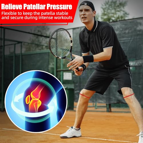Foilswirl Patella Knee Band Basketball Knee Strap,2,Red,M - color: Red, size: M