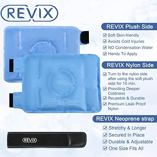 REVIX Ankle Ice Pack Wrap for Injuries Reusable Gel Ice Pack for Knees Pain Relief, Reusable Gel Ice wrap for Leg Injuries