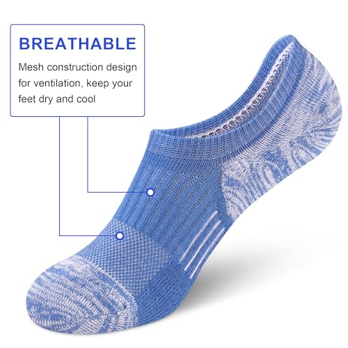 Amutost Womens No Show Socks Anti-Slip Cushioned Breathable 5-10Pairs - color: No Show Socks, size: 5-8
