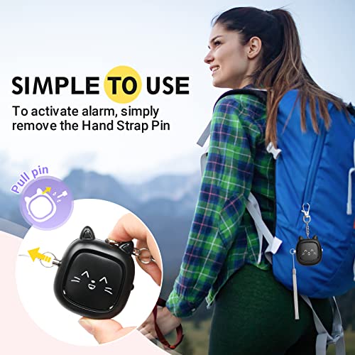 Safe Sound Personal Alarm, 130 dB Loud Siren Song Emergency Security Alarm Keychain with LED Light, Personal Sound Safety Siren for Women, Men, Children, Elderly(Black) - color: Black