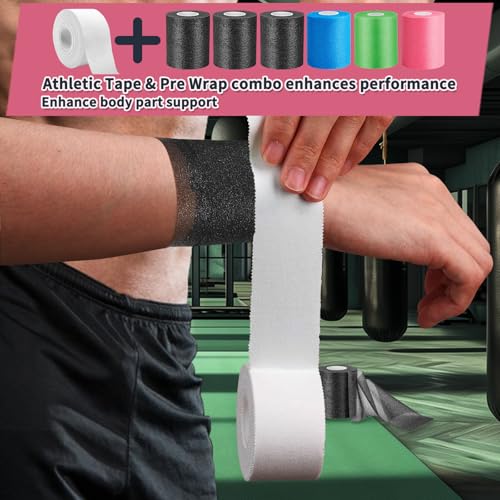 Athletic Tape, 2‑Pack White Sports Tape, Strong, Breathable & Easy‑to‑Tear
