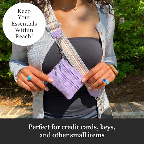 Save the Girls Clip & Go Phone Lanyard with Wallet Pouch, Fun Dots - color: Grey/Pink
