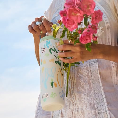 BOTTLE BOTTLE Insulated Water Bottle 24oz with Straw Lid and Handle Sports - color: Eden Grove