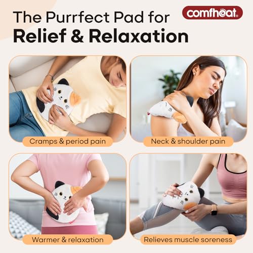 Cat Microwave Heating Pad for Period Cramps, Moist Heat Pack - style: Calico Cat