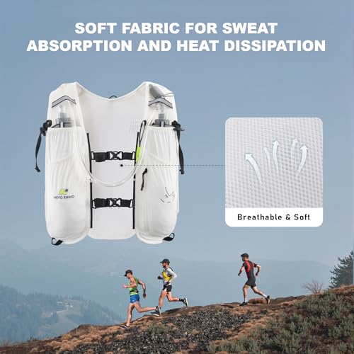 N NEVO RHINO 5.5L Running Vest, Hydration Vest with 1.5L Water Bladder - color: white